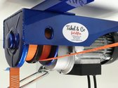 Electrische Fietslift blauw met oranje hijsbanden 125kg met CE-Keur certificering
