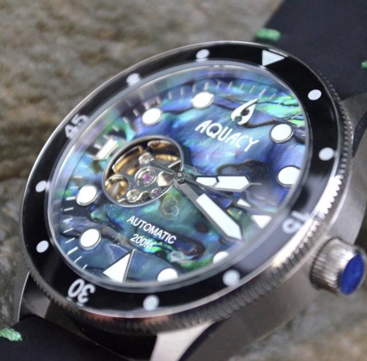 HEREN HORLOGEWATCHAQUACY CAVE DIVER AUTOMATISCH UURWERKAUTOMAAT