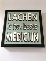 Fotolijst met tekst – Lachen is het beste medicijn - 13 x 13 cm