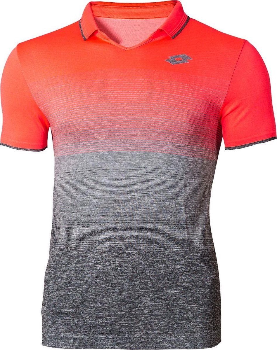 Lotto Court II Polo - Seamless sportpolo - Heren - Maat M - Flamengo / Grijs