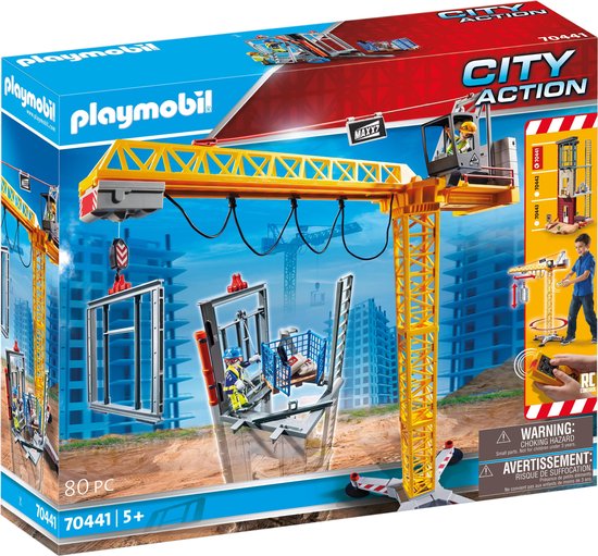 PLAYMOBIL City Action RC bouwkraan met bouwonderdeel - 70441 - PLAYMOBIL