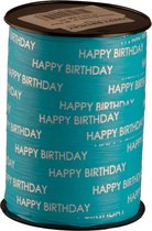 Happy Birthday inpaklint - Blauw - 250M - cadeaulint - krullint - sierlint - verjaardag