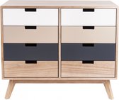 Leitmotiv ladekast hout 8 lades - Cabinet Snap wood