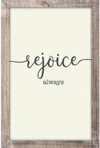 Houten bord 20x30cm - Rejoice always