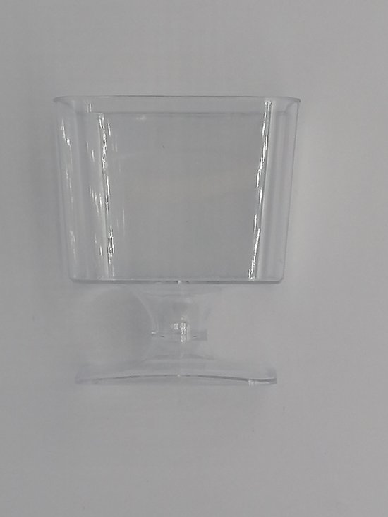 voordeelpak: vierkante glaasjes op voet 60ml 36 stuks