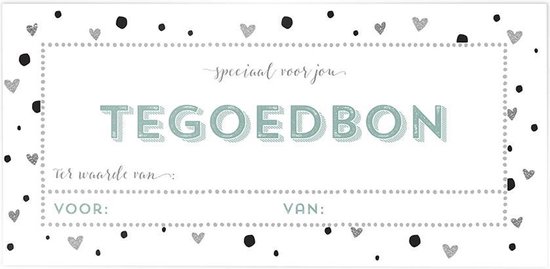 Tegoedbon waardecheque invulbaar luxe parelmoer envelop zilver coupon  waardebon cadeaubon | bol.com