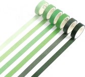 Moodadventures | Washi Tape | Set van 6 Verschillende Rollen Japanse Washi Tape Green Grass