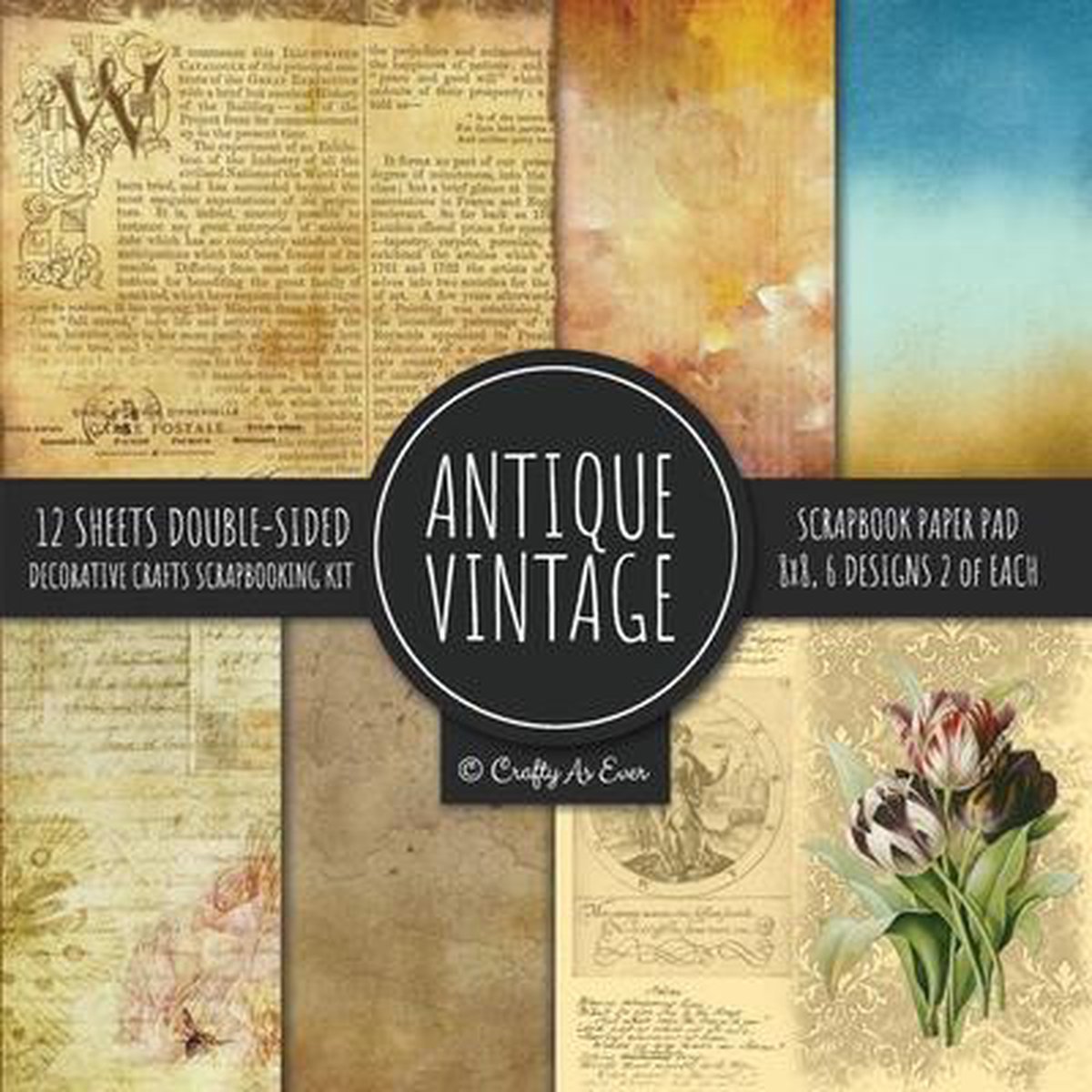 Antique Vintage Scrapbook Paper Pad 8x8 Decorative Scrapbooking