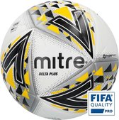 Mitre Voetbal Delta Plus Polyurethaan Wit/zwart/geel Maat 5