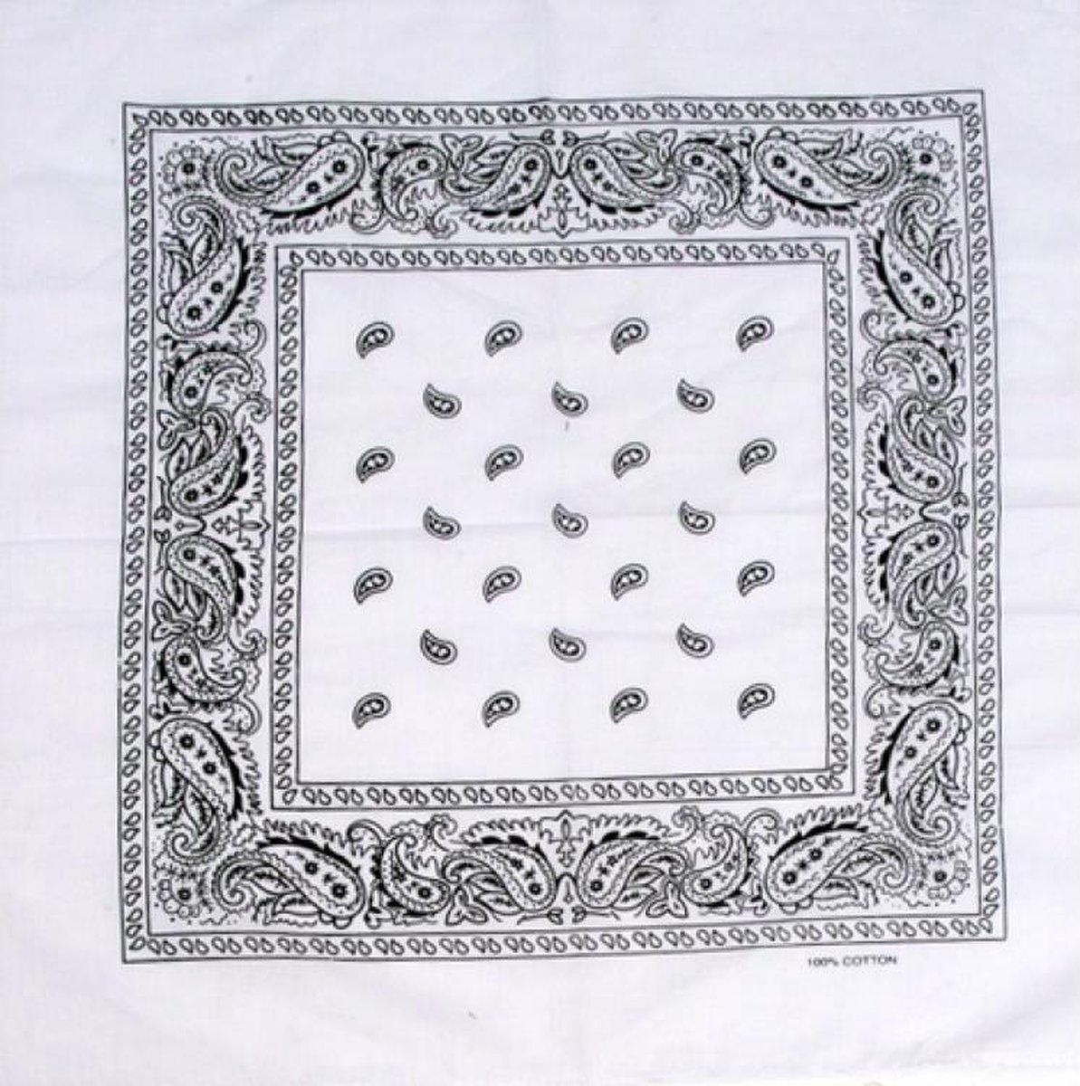 Bandana Paisley vierkant Wit