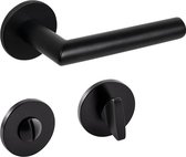 Poignée de porte Lisbon avec set de toilette noir