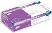 Unigloves Nitril wegwerp handschoenen voor manicure en pedicure behandelingen - Violet Pearl- maat M - 100 stuks
