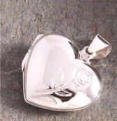 Hetty'S -Zilver medaillon - hart - voor 2 foto's