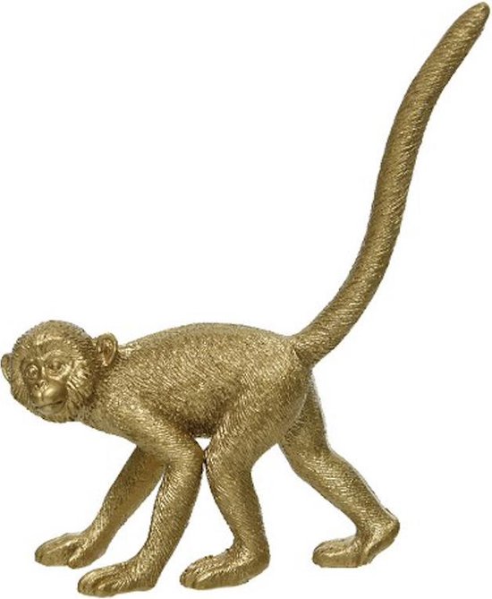 in de tussentijd Umeki stuiten op Gave gouden aap beeldje 'Abu' - Aap standbeeld polystone | bol.com