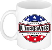 United States / Amerika / Verenigde Staten embleem theebeker / koffiemok van keramiek - 300 ml - Amerika / USA landen thema - supporter bekers / mokken