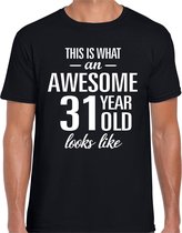 Awesome 31 year / 31 jaar cadeau t-shirt zwart heren S