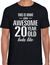 Awesome 20 year - geweldig 20 jaar cadeau t-shirt zwart heren -  Verjaardag cadeau XXL