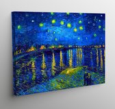 Canvas sterren boven de Rhone - Vincent van Gogh - 70x50cm