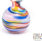 Design Bolvase with neck - Fidrio CARIBBEAN - glas, mondgeblazen - diameter 11 cm