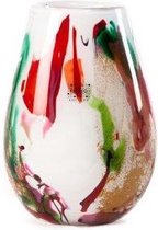 Design vaas Organic - Fidrio MIXED COLOURS - glas, mondgeblazen bloemenvaas - hoogte 20 cm