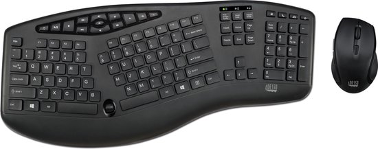 Adesso WKB-1600CB draadloos ergonomisch toetsenbord en optische muis -  Split gebogen... | bol