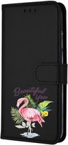 Apple Iphone 11 Pro zwart bookcase bescherm hoesje Flamingo Beautiful you