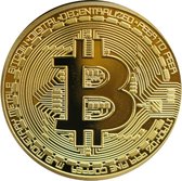 Set van 4 x Bitcoin munten - Verguld - Bitcoinmunten - Met sterke cover - Goudkleurige crypto munten - 4 stuks - Goud