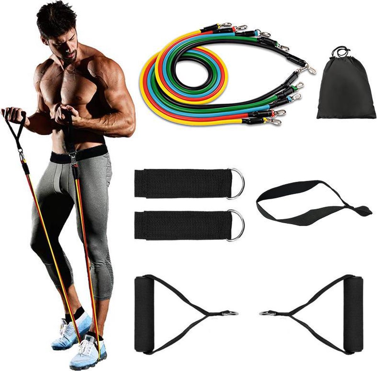 Fitness elastiek - Sportelastieken - Elastieken weerstandsbanden set