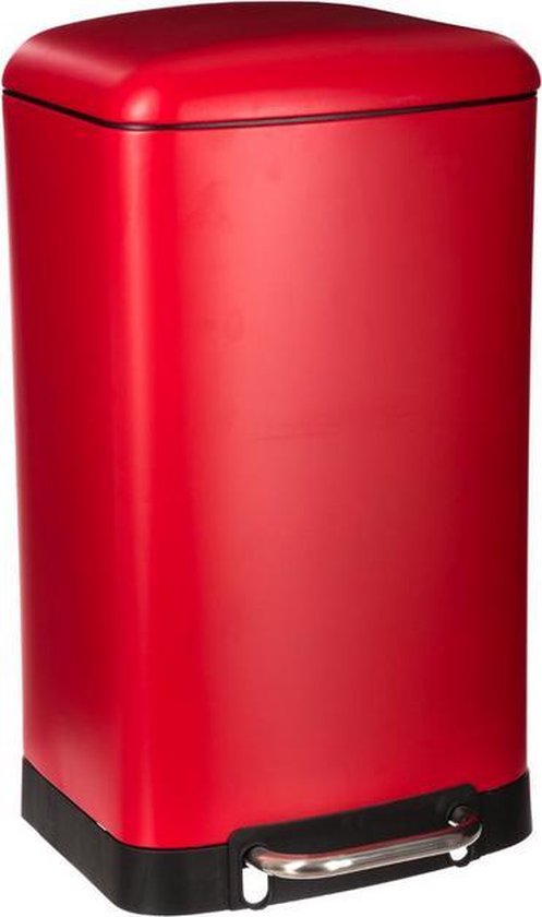 5Five Pedaalemmer vuilbak - rood - 30 L - 34 x 32 x 61 cm