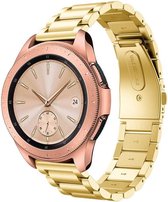 Stalen Smartwatch bandje - Geschikt voor  Samsung Galaxy Watch stalen band 42mm - goud - Horlogeband / Polsband / Armband