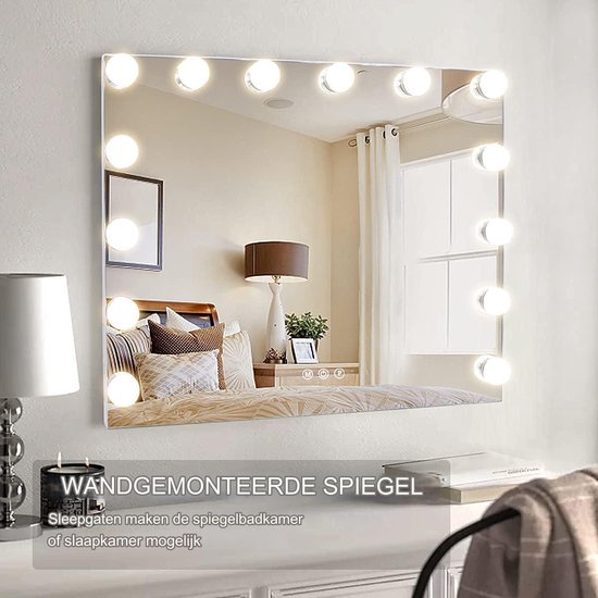 Wenko Barona make-up spiegel met LED verlichting zwart mat kopen