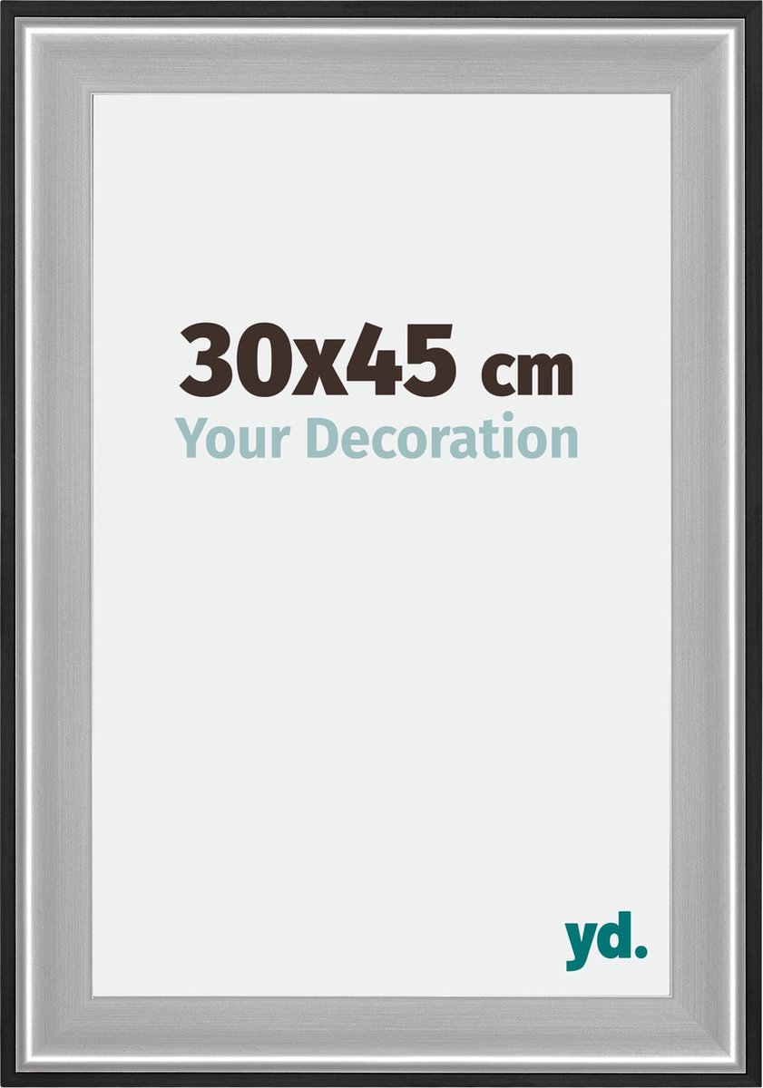 yd. Your Decoration - Fotolijst 30x45 cm - Hout - Zwart Zilver Gepolijst - Birmingham