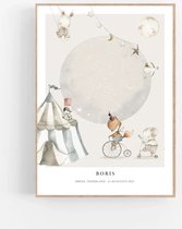 Persoonlijke sterrenhemel poster | THE NIGHT CIRCUS x ELLIE - 50x70 cm - Sterrenhemel poster - Babykamer en kinderkamer