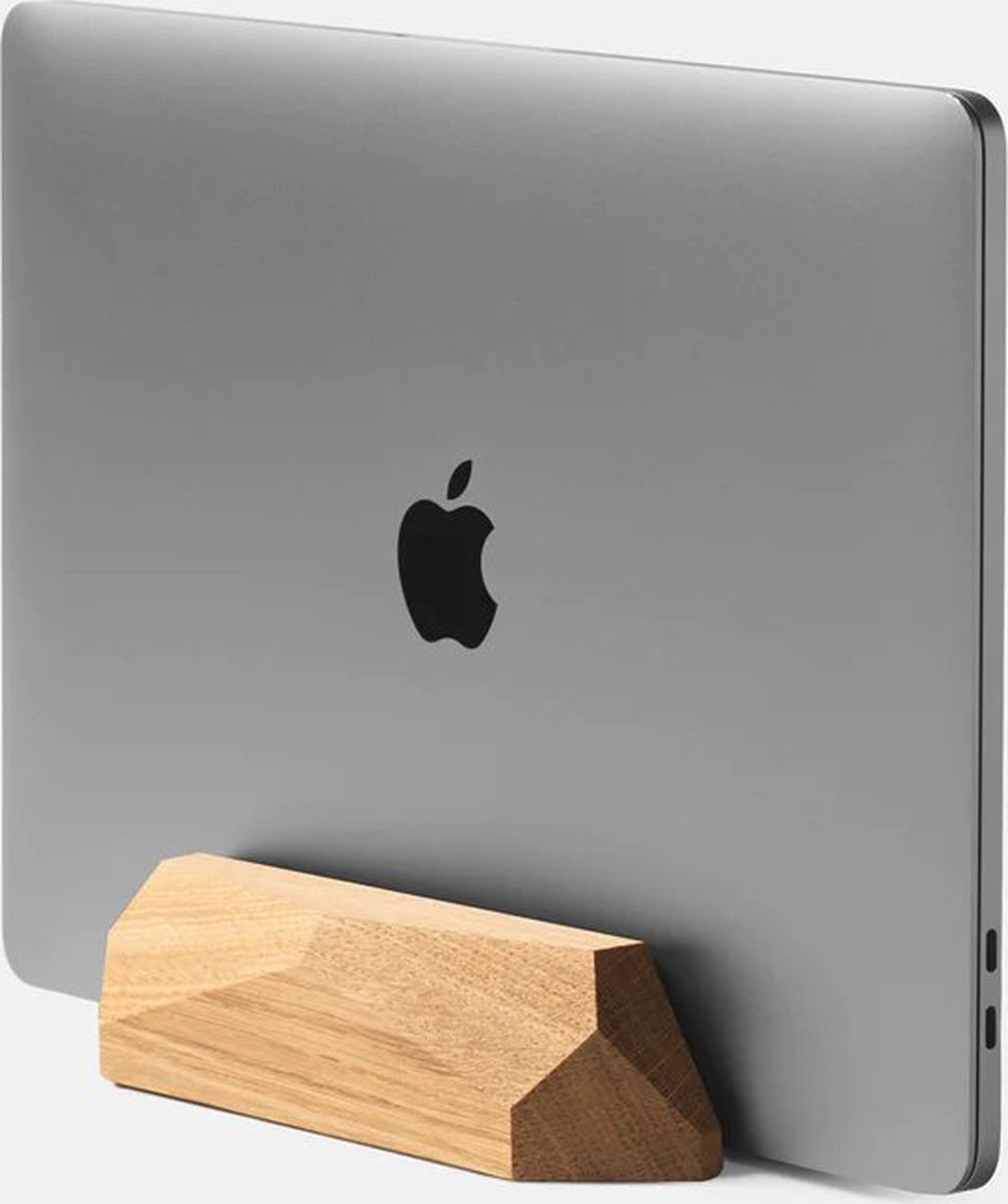 Oakywood Laptop Dock - Massief Eiken - Echt Hout Verticale MacBook/Laptop Standaard - Clean Desk Design