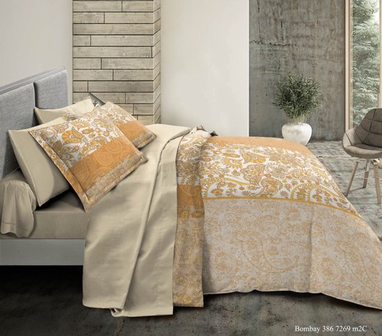 Univers Décor - Set Van 4 Bombay Lakens Voor Bed Van 160 X 200 Cm Grande Largeur 100 Katoen 57 Draden Cm