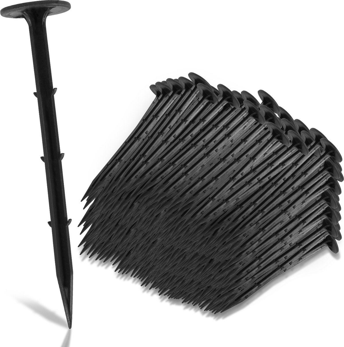 Goedkoopste Grondankers 800 Stuks - 16x3.5cm - Roestwerend grondanker Kunststoffen - Ø5mm - Onkruidvlies - voor het bevestigen van worteldoek, tuinvlies, schutting, kunstgras, folies - stabiel grondanker