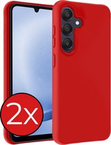 Hoesje Geschikt voor Samsung A25 Hoesje Siliconen Case Hoes - Hoes Geschikt voor Samsung Galaxy A25 Hoes Cover Case - Rood - 2 PACK
