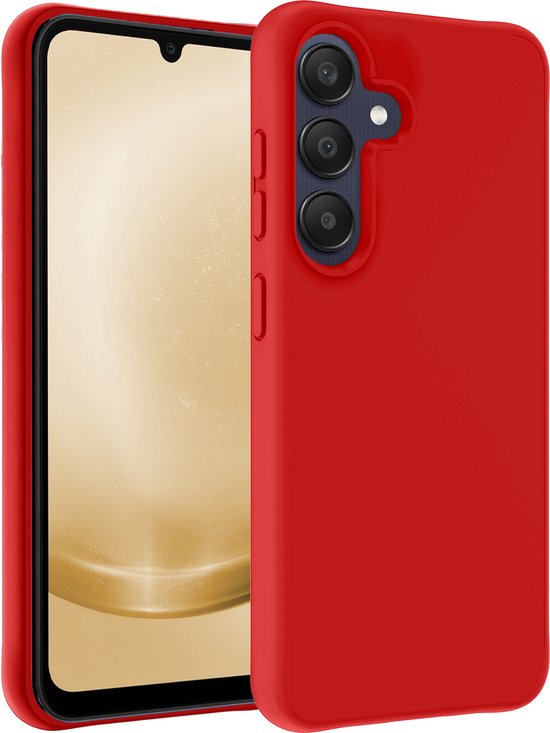 Hoesje Geschikt voor Samsung A25 Hoesje Siliconen Case - Hoes Geschikt voor Samsung Galaxy A25 Hoes Siliconen - Rood