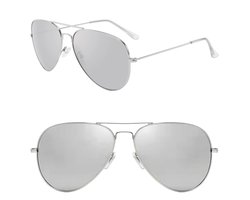 Fako Fashion - Piloten Zonnebril - Pilotenbril - Piloot Zonnebril - Heren Zonnebril - Dames Zonnebril - Zilver - Zilver