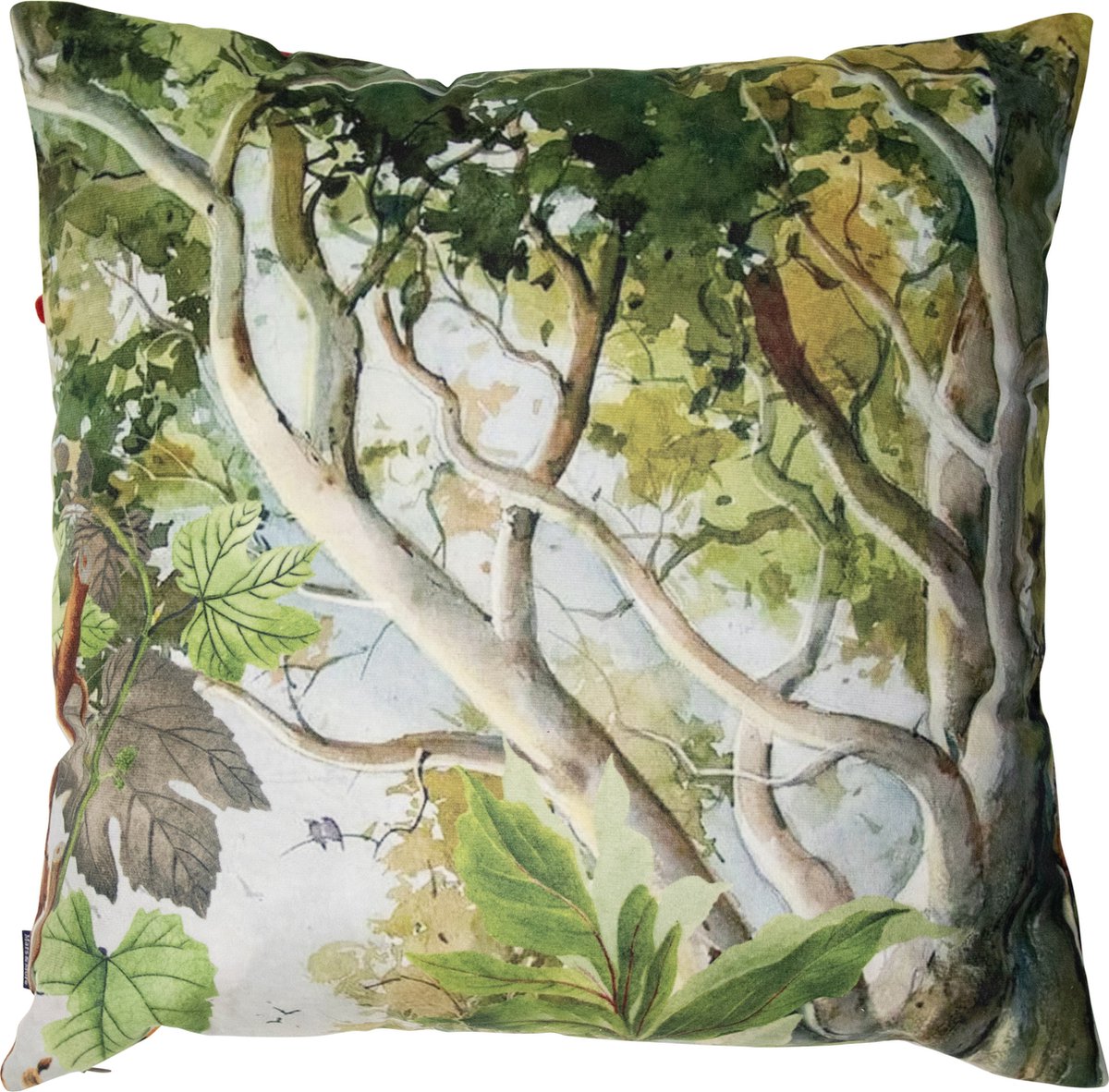 handgemaakt kussen fleury blauwe vogel 45x45cm