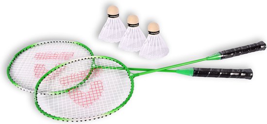Complete Badminton Set | 2 Speedbadmintonrackets, 3 Badmintonshuttles, Draagtas | Geschikt voor Kamperen, Sport en Buitenspellen