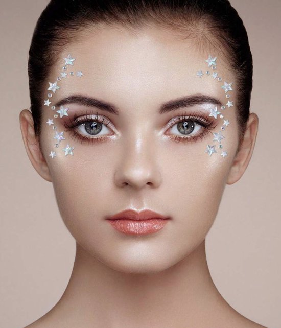 HZXINYI Gezicht Edelstenen Glitter - Kristal Gezicht Glitter Festival Gezicht Stickers Set, Zelfklevende Strass Ogen Lichaam Tijdelijke Tattoo voor Vrouwen Meisjes Festival Feest, Stijl 4