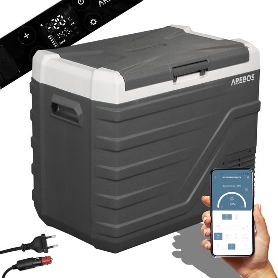 AREBOS Compressor koelbox 43L elektrische auto koelkast APP vriesbox camping