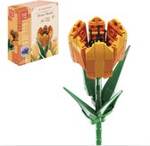 Kit de construction de Bloem de tulipe Oranje hollandaise | Compatible LEGO | Tulipes | Fleurs | Arrangement de fleurs | 85 Bouwstenen | Jouet Brick Lighting®