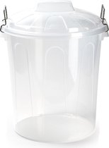 Set de 2x poubelles en plastique / poubelles transparentes de 21 litres avec couvercle