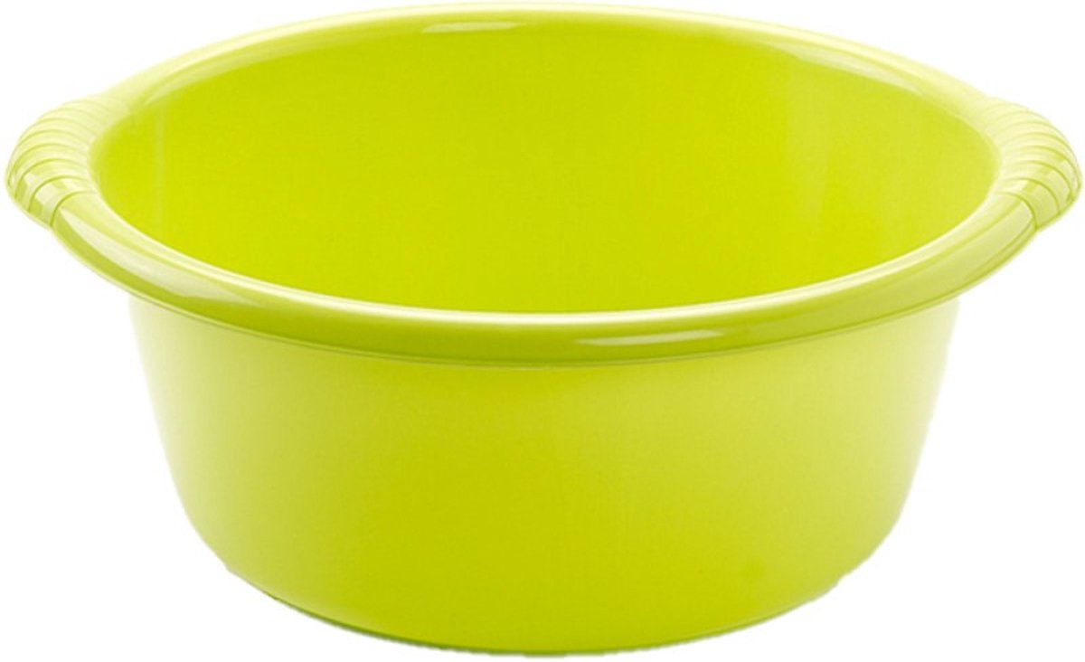 Plasticforte Afwasteiltje - Set van 2x stuks - rond - 25L - groen - afwasbak - 54 x 21 cm