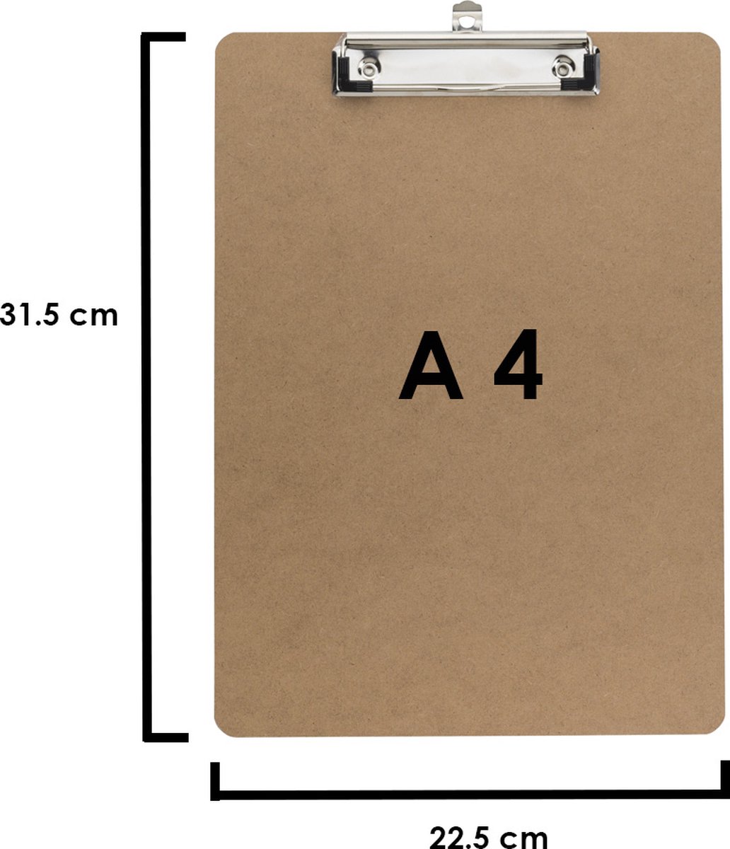 ZCZN A4 klembord hardboard met laag profiel clip en intrekbare