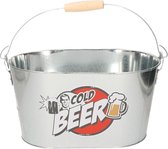 Metalen bier en drank koelemmer Cold Beer - IJsemmers - Champagnekoelers