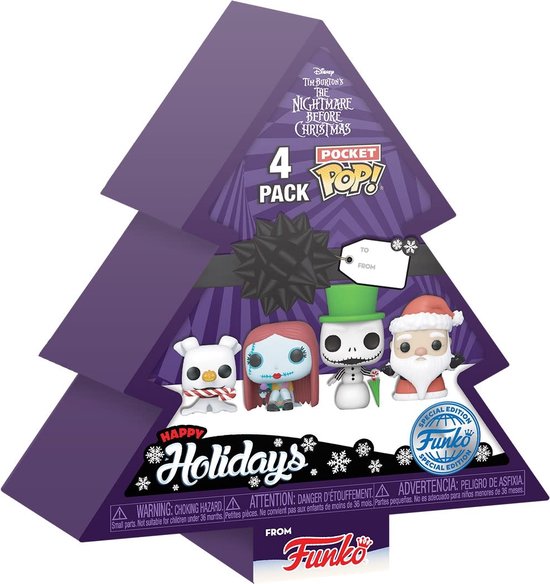 Funko The Nightmare Before Christmas - Pocket POP! 4-Pack Tree Holiday 4 cm Verzamelfiguur - Multicolours