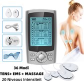 3 in 1 Massage Apparaat - TENS - EMS - Massage - 36 Modi - 20 Niveaus Intensiteit - 2 Onafhankelijke Kanaal- Spierstimulator Machine - Oplaadbare Elektrische Puls Masseur